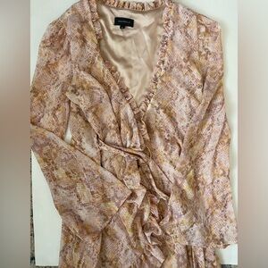 MAJORELLE Ruffled Snakeskin Print Dress